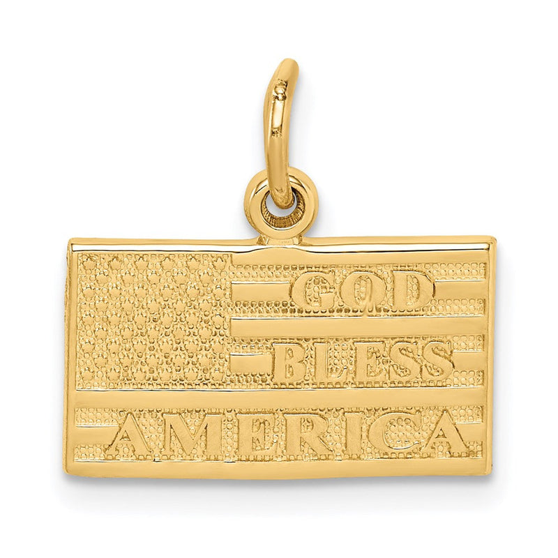 14K Gelbgold "God Bless America" Flaggen-Charm
