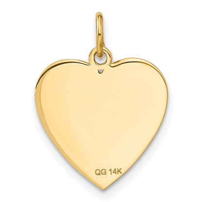 14K Gelbgold Flagge-Herz-Charm