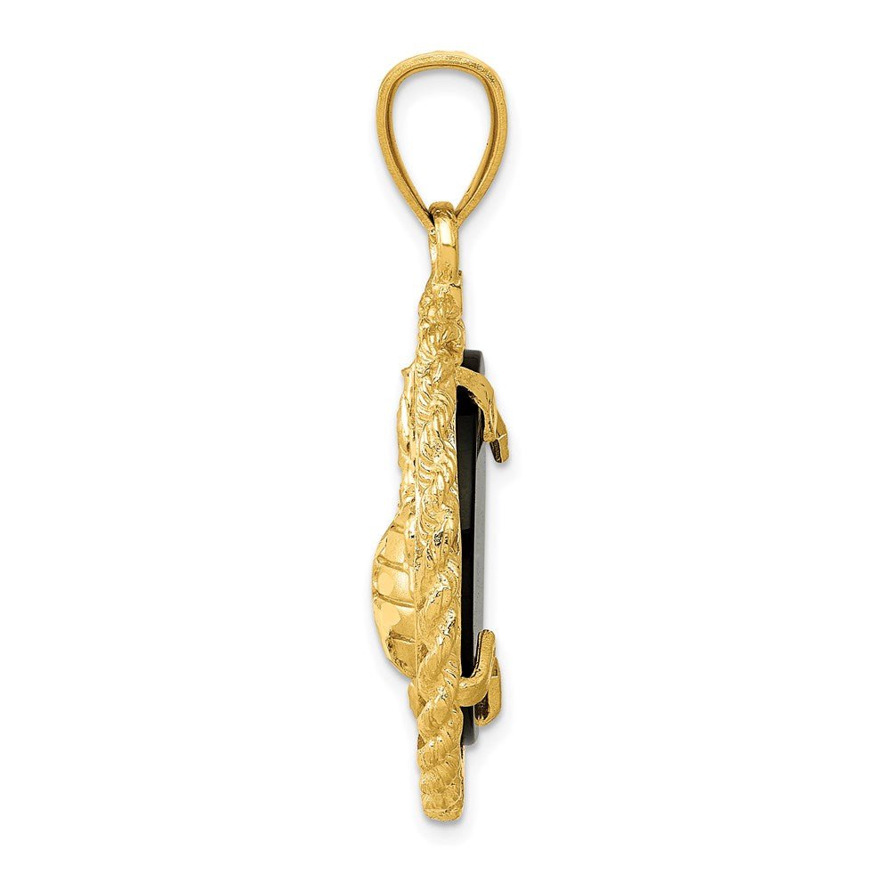14 Karat Gelbgold Onyx Marine Corps Charm