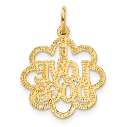 14K Gelbgold Charm „I LOVE DOGS“
