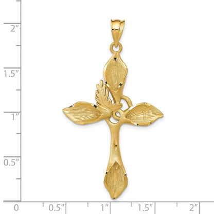 14K Gelbgold Passionskreuz-Anhänger, satiniert