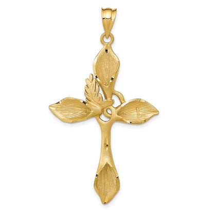 14K Gelbgold Passionskreuz-Anhänger, satiniert
