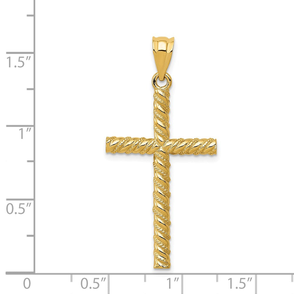 14K Gelbgold Kreuzanhänger, gedreht
