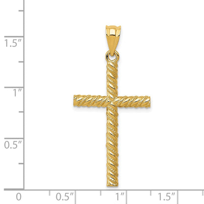 14K Gelbgold Kreuzanhänger, gedreht