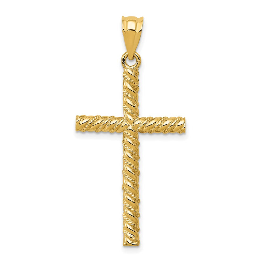 14K Gelbgold Kreuzanhänger, gedreht