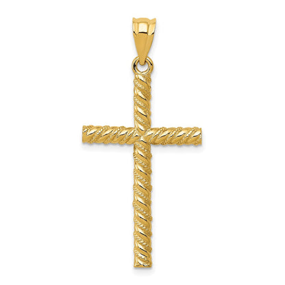14K Gelbgold Kreuzanhänger, gedreht