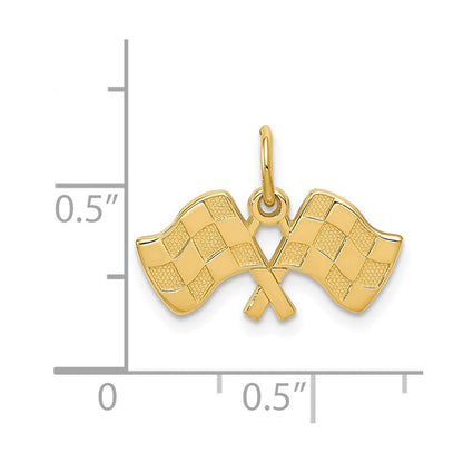 14K Gelbgold Racing Flags Charm