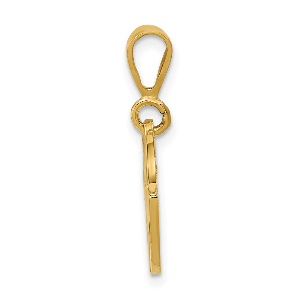 14K Gelbgold Zielflaggen-Anhänger