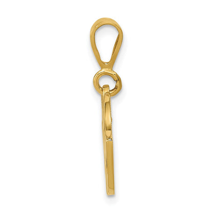 14K Gelbgold Zielflaggen-Anhänger