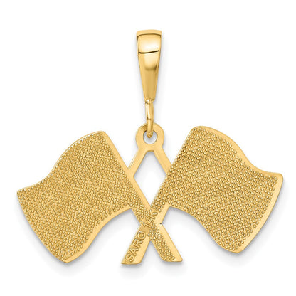 14K Gelbgold Zielflaggen-Anhänger