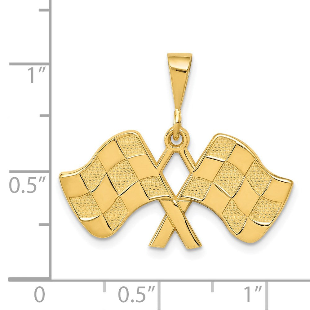 14K Gelbgold Zielflaggen-Anhänger