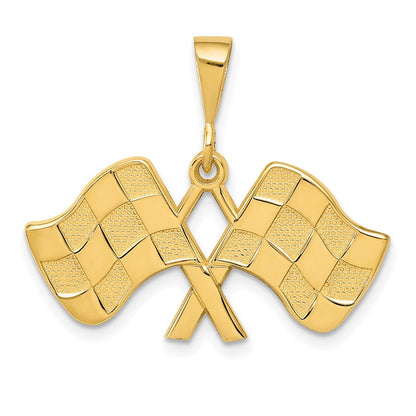 14K Gelbgold Zielflaggen-Anhänger