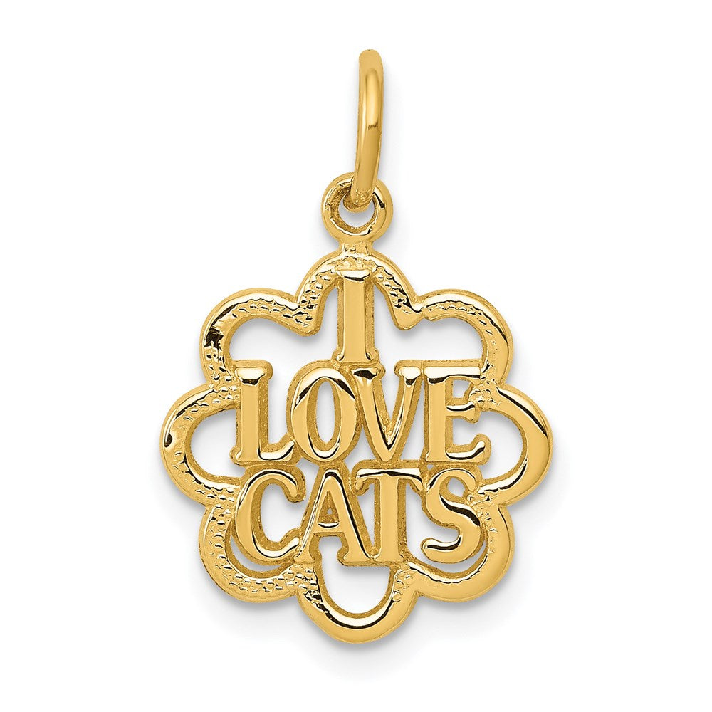 14K Gelbgold I Liebe Cats Charm