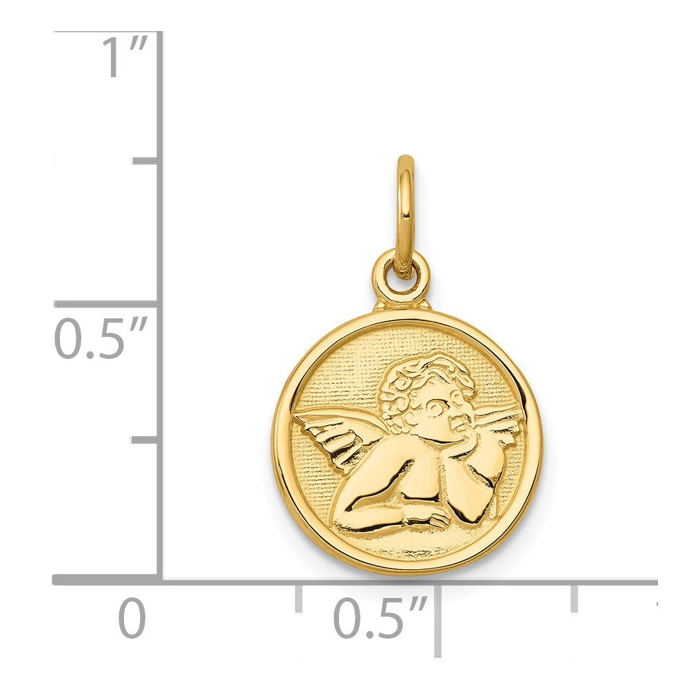 14K Gelbgold Poliert Engel Charm