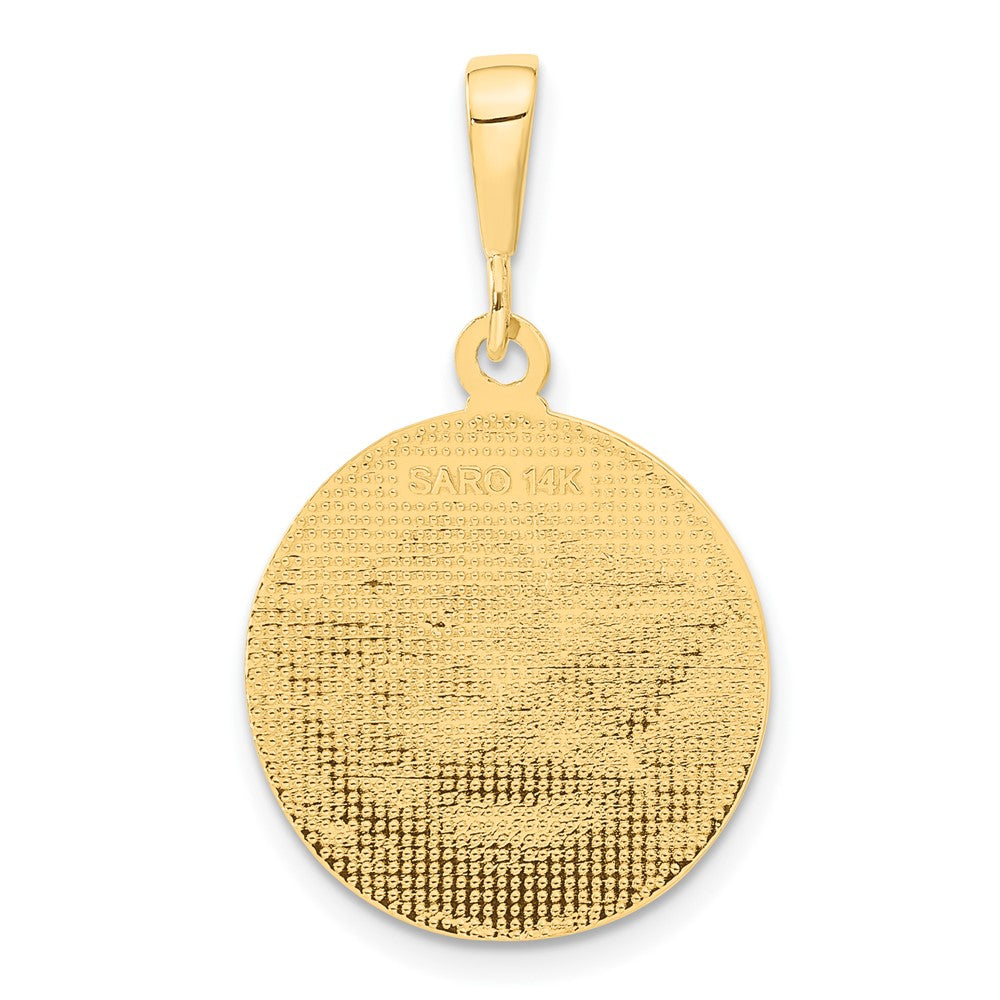 14K Gelbgold Polierter und Satinierter Engel-Anhänger