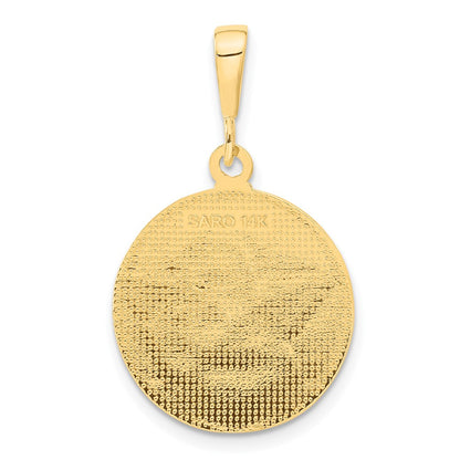 14K Gelbgold Polierter und Satinierter Engel-Anhänger