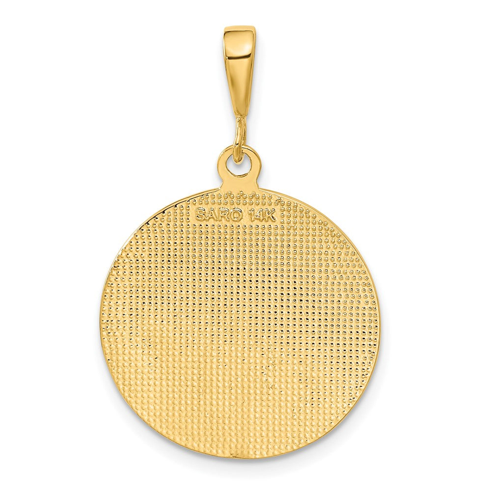 14K Gelbgold Engel-Anhänger, poliert und mattiert (satiniert)