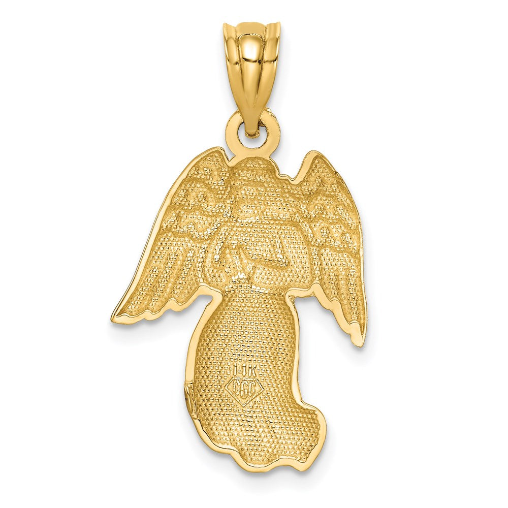 14K Gelbgold Polierter Engel-Charm