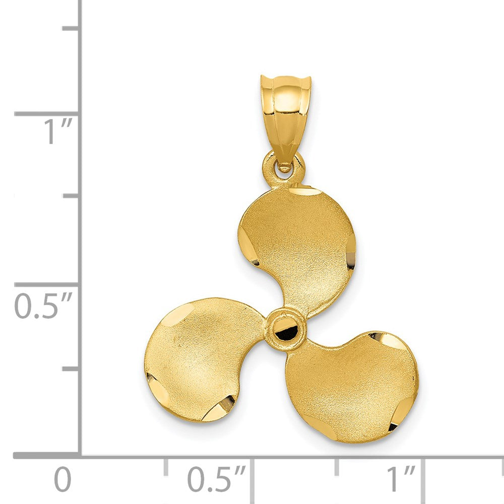 14K Gelbgold Propeller-Anhänger