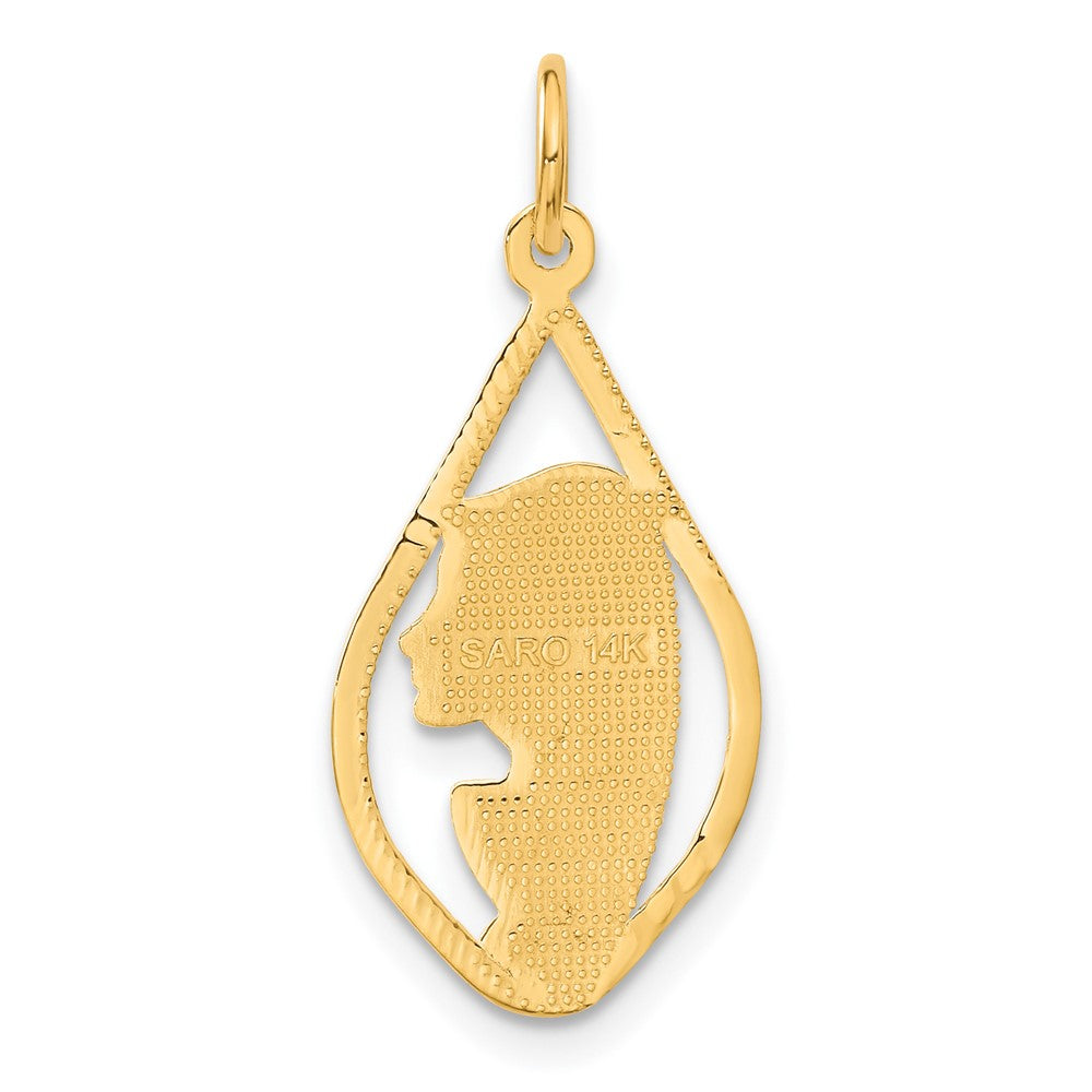 14K Gelbgold Gesegnet Mary Charm