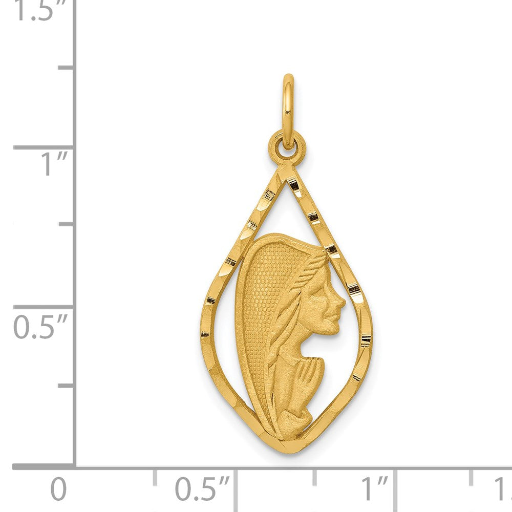 14K Gelbgold Gesegnet Mary Charm