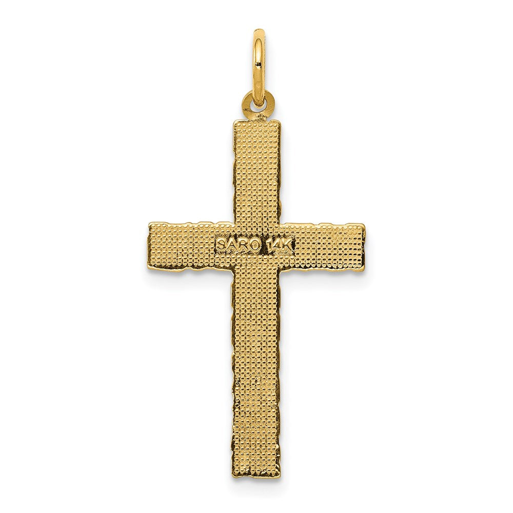 14K Gelbgold Kreuzanhänger im Nugget-Stil
