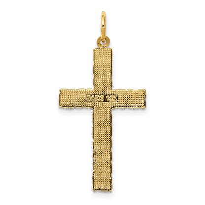 14K Gelbgold Kreuzanhänger im Nugget-Stil