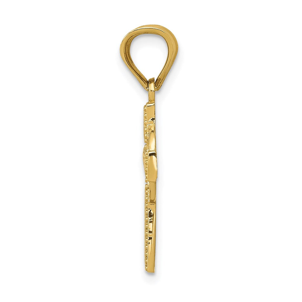 14K Gelbgold Keltisch Kreuz Anhänger