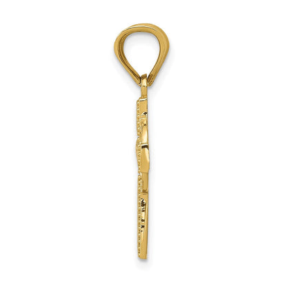 14K Gelbgold Keltisch Kreuz Anhänger