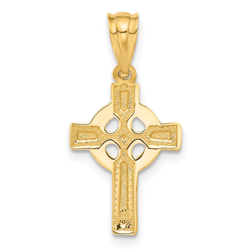 14K Gelbgold Keltisch Kreuz Anhänger