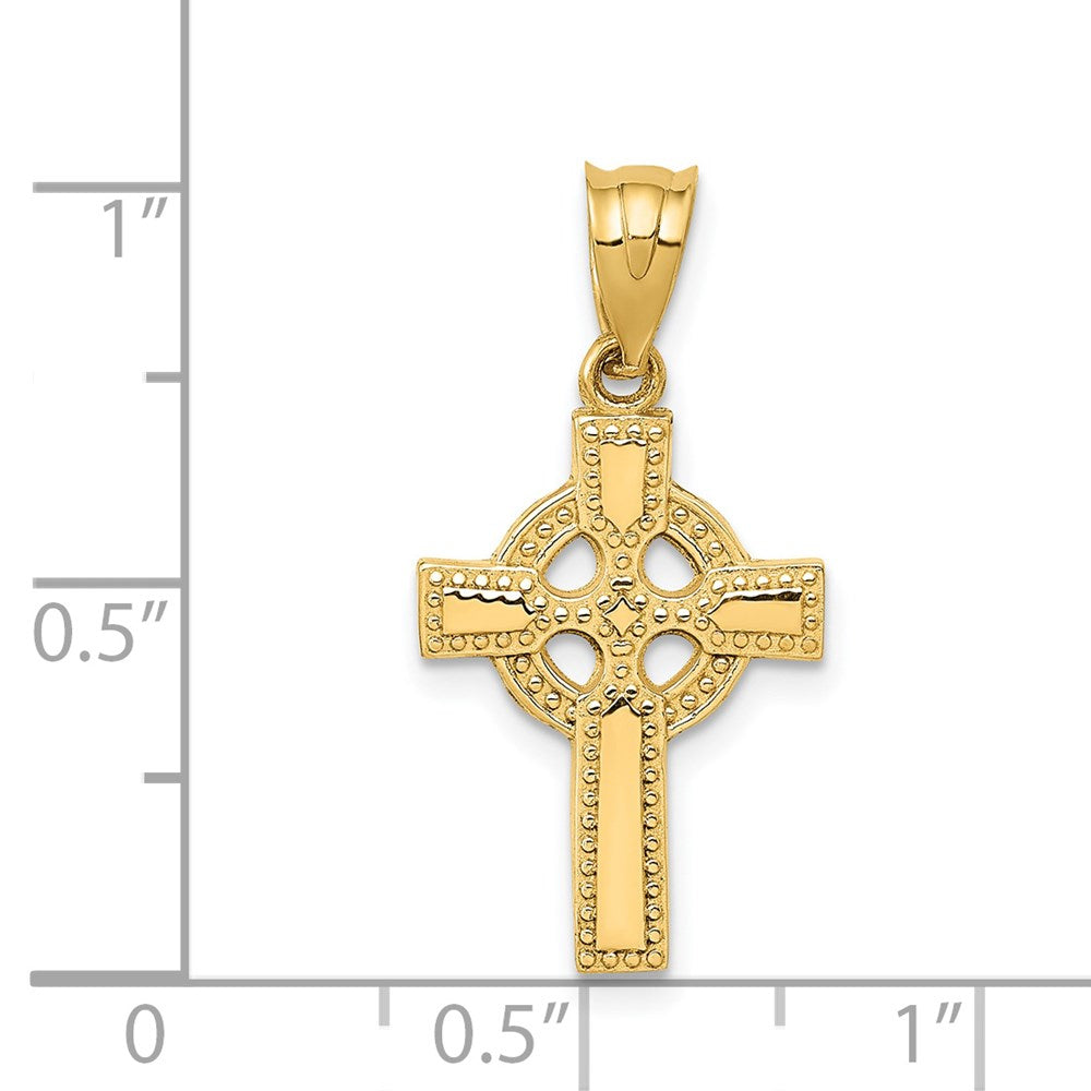 14K Gelbgold Keltisch Kreuz Anhänger