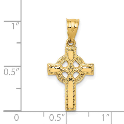 14K Gelbgold Keltisch Kreuz Anhänger