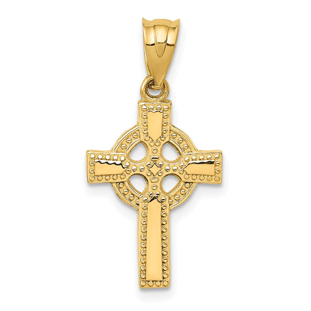14K Gelbgold Keltisch Kreuz Anhänger