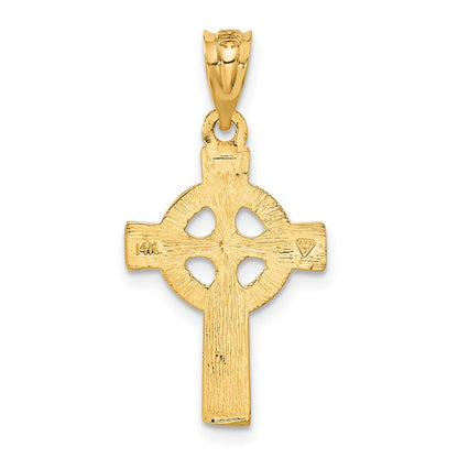 14K Gelbgold Keltisch Kreuz Anhänger