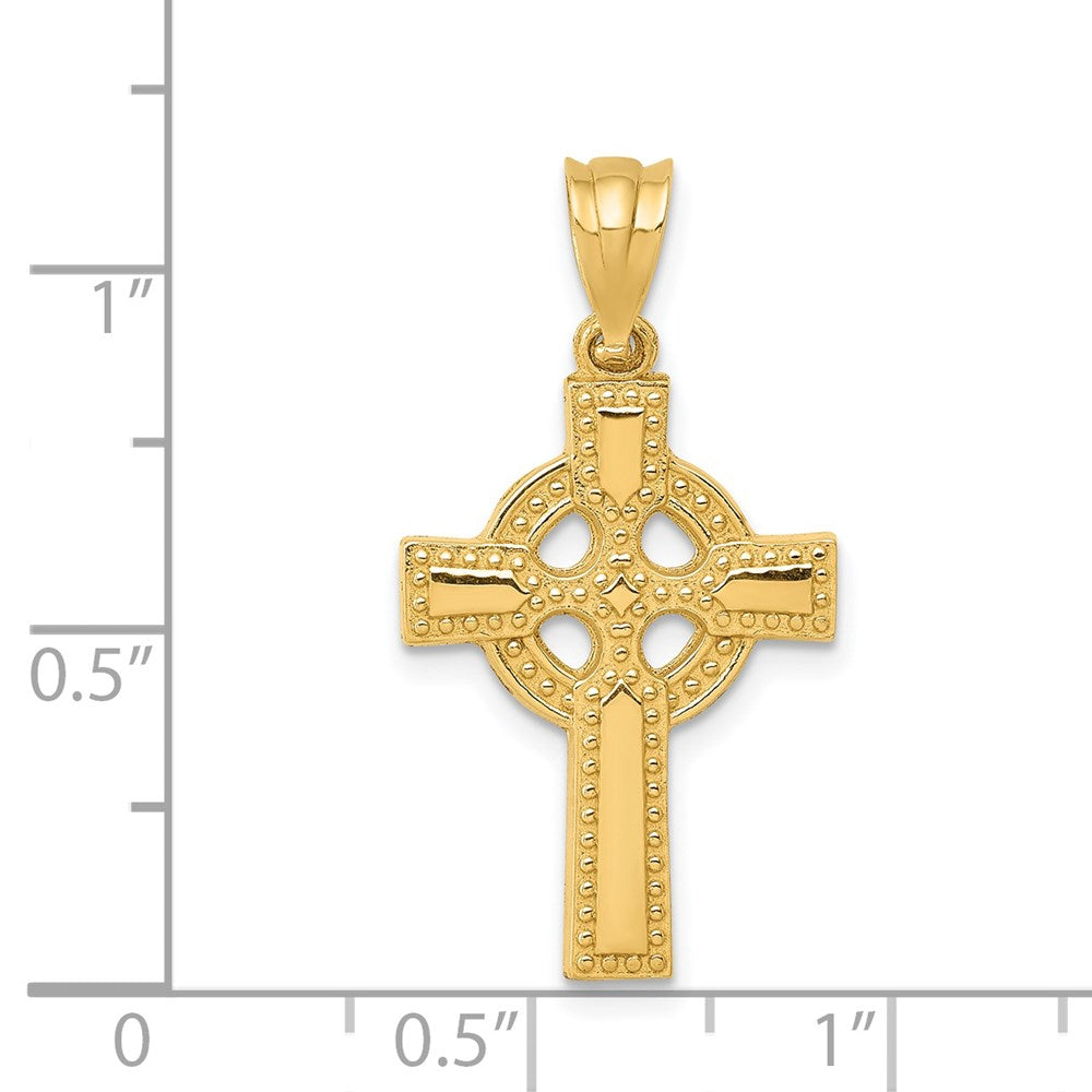 14K Gelbgold Keltisch Kreuz Anhänger