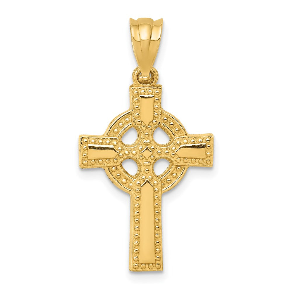 14K Gelbgold Keltisch Kreuz Anhänger