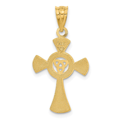 14K Gelbgold Keltisch Kreuz Anhänger