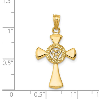14K Gelbgold Keltisch Kreuz Anhänger
