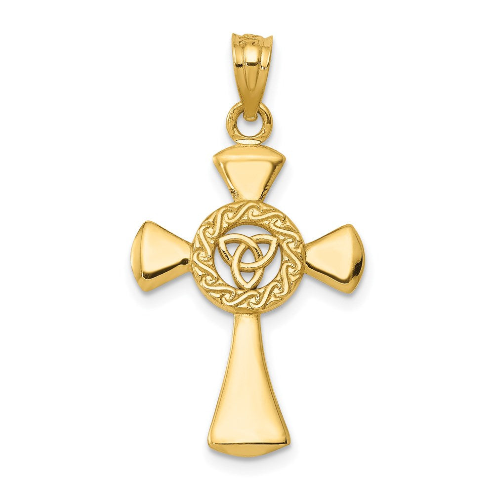 14K Gelbgold Keltisch Kreuz Anhänger
