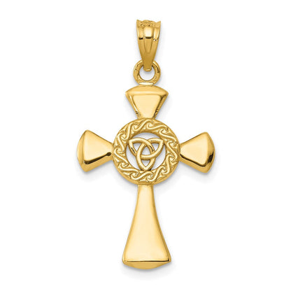 14K Gelbgold Keltisch Kreuz Anhänger