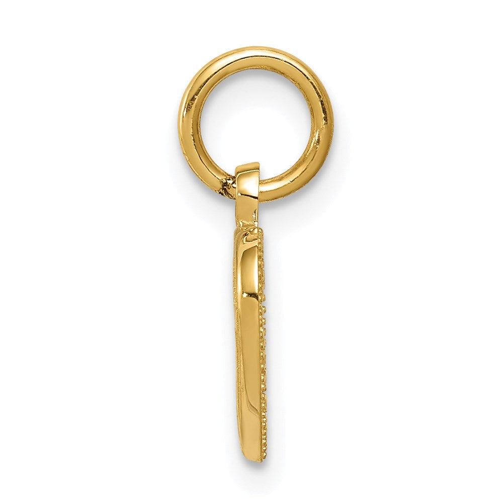 14K Gelbgold Kreuz in Herz Charm