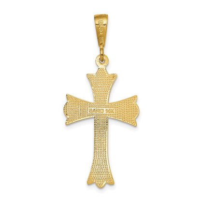 14K Gelbgold Fleur-de-Lis-Kreuzanhänger