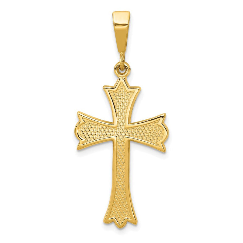14K Gelbgold Fleur-de-Lis-Kreuzanhänger