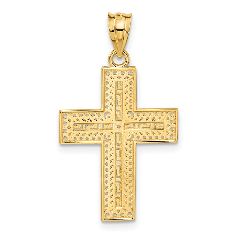 14 Karat Gelbgold Griechischer Filigran-Kreuz-Anhänger