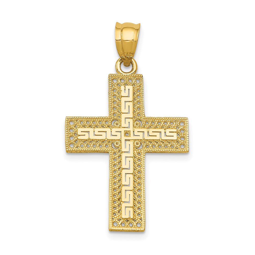 14 Karat Gelbgold Griechischer Filigran-Kreuz-Anhänger