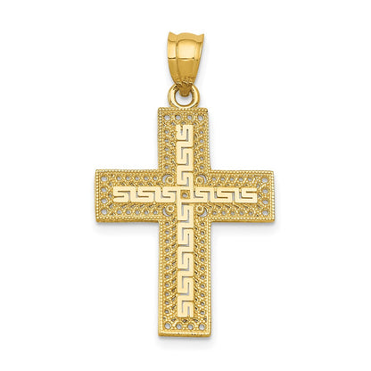 14 Karat Gelbgold Griechischer Filigran-Kreuz-Anhänger