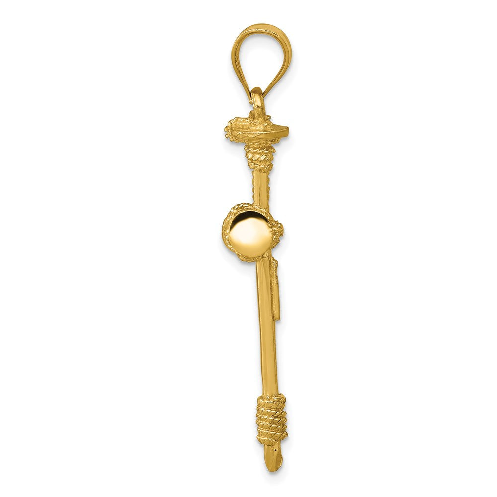 14K Gelbgold Polierter Nagel-Kreuz-Anhänger