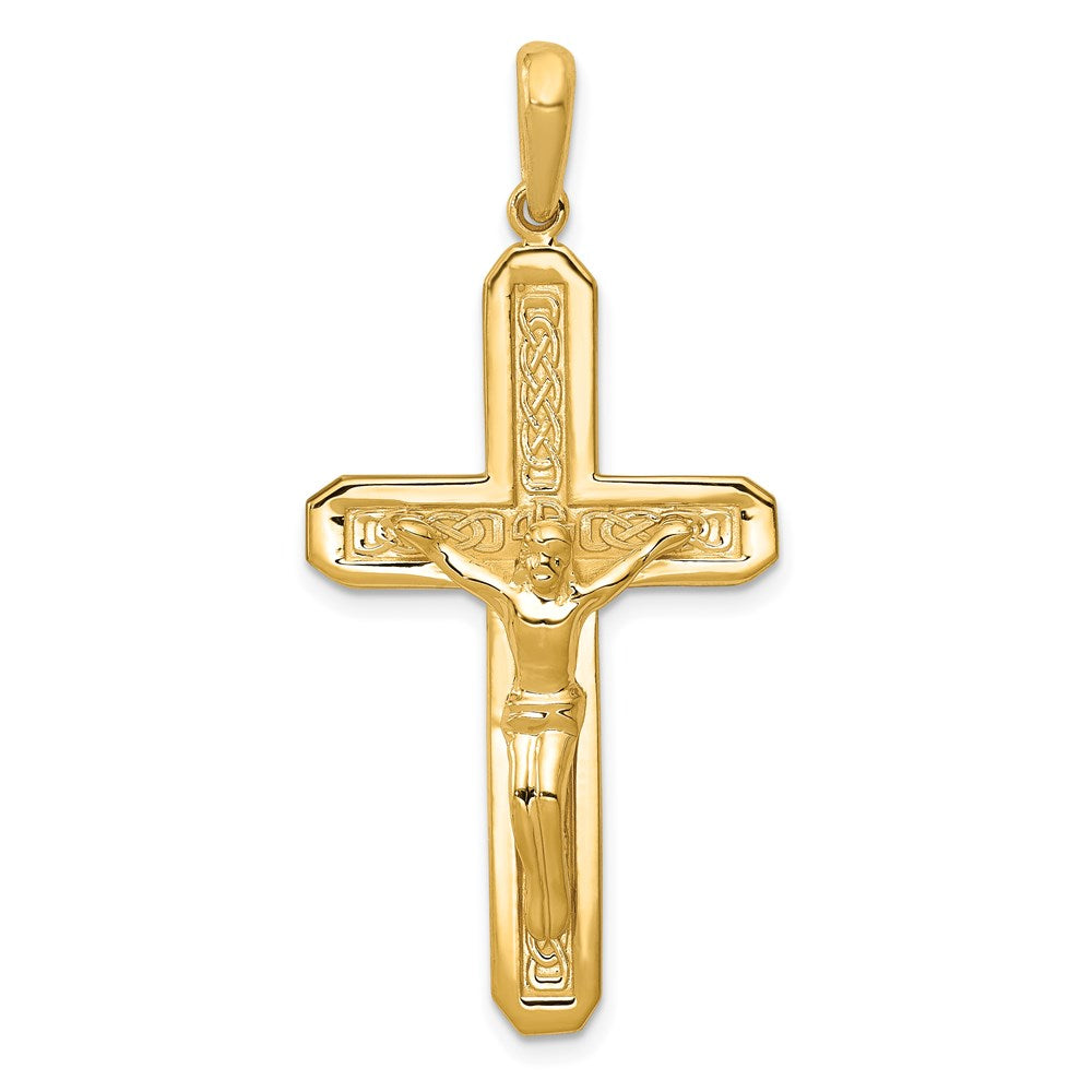 14K Gelbgold Poliert Kruzifix-Anhänger