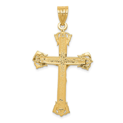 14K Bicolor Gold Diamantgeschliffener Kruzifix-Anhänger