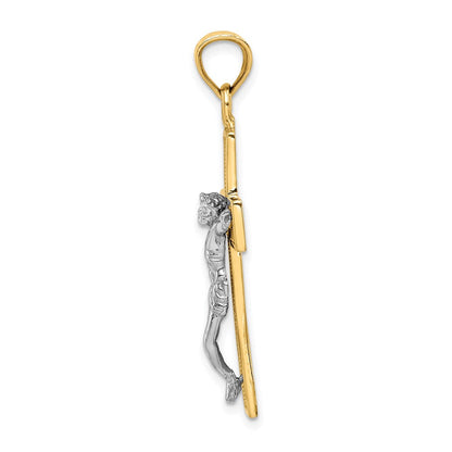 14K Bicolor Gold Kruzifix-Anhänger